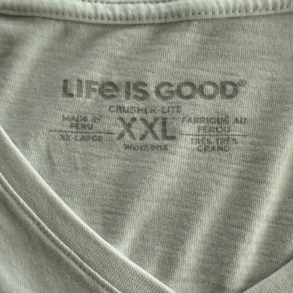 Life Is Good Graphic Tee Shirt, White with Pencil Heart Peace Sketch, Size XXL - Picture 3 of 5